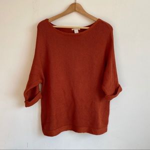 Burnt Orange 3/4 Sleeve Sweater
